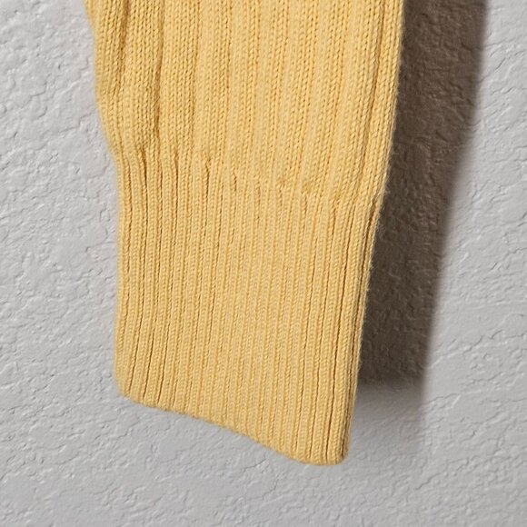 Jeanne Pierre Woman's Med Cotton Ribbed Turtleneck Knit Sweater Yellow Medium - Picture 5 of 12
